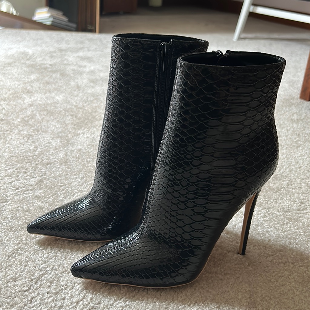 Black Python Boots Size 6